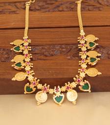 Gold Platted Temple Palakka Necklace