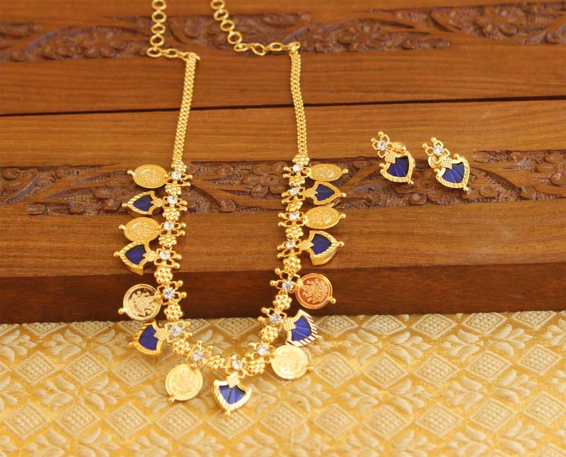 Gold Platted Temple Palakka Necklace