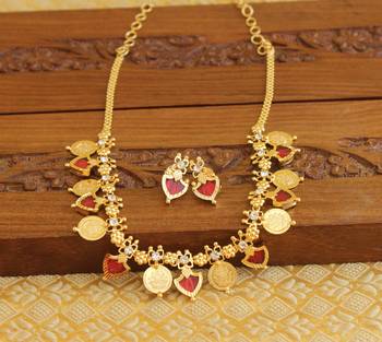 Gold Platted Temple Palakka Necklace 1