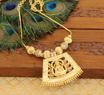 Gold Platted Lakshmi Necklace 1