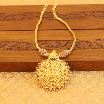 Gold Platted Lakshmi Necklace 1