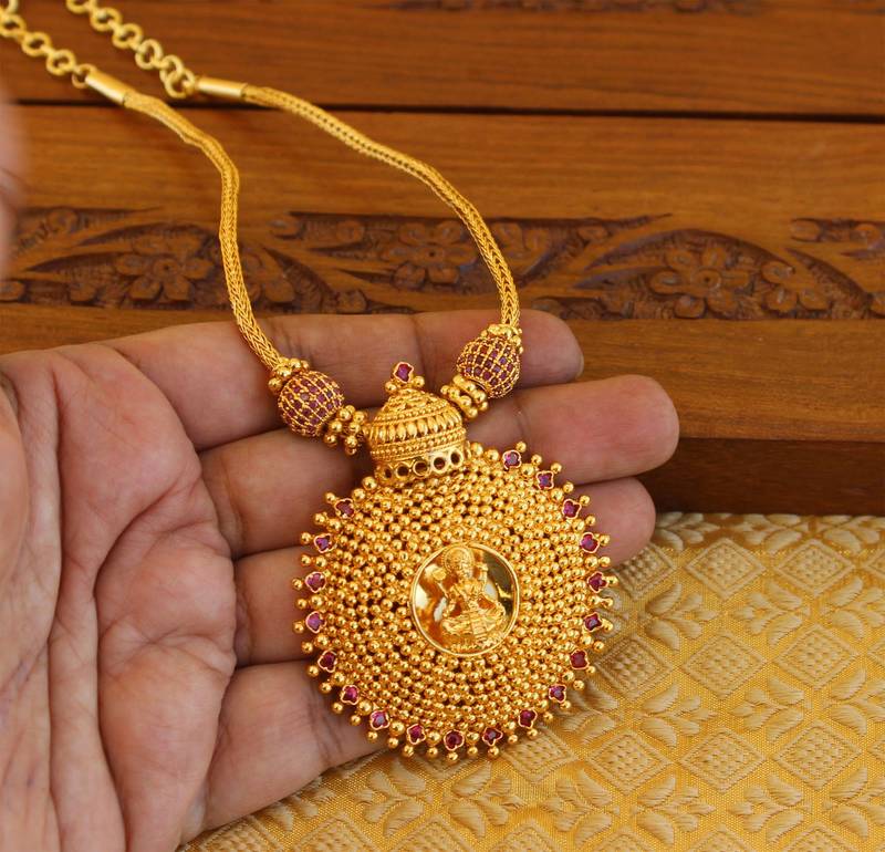 Gold Platted Lakshmi Necklace