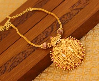 Gold Platted Lakshmi Necklace 3