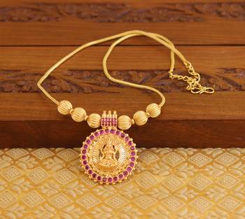 Gold Platted Lakshmi Necklace 1