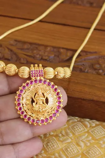 Gold Platted Lakshmi Necklace