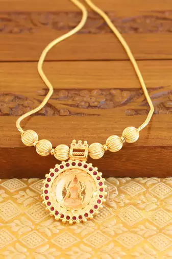 Gold Platted Lakshmi Necklace