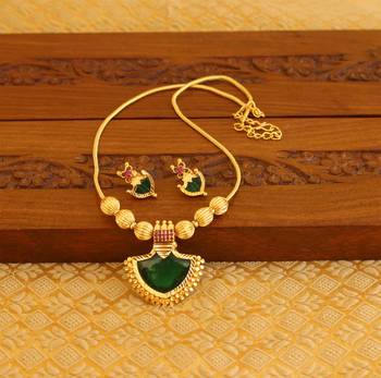 Gold Platted Palakka Necklace Set 1