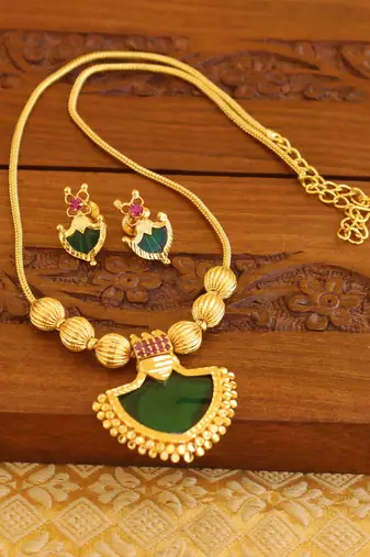 Gold Platted Palakka Necklace Set