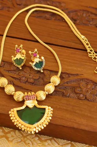 Gold Platted Palakka Necklace Set