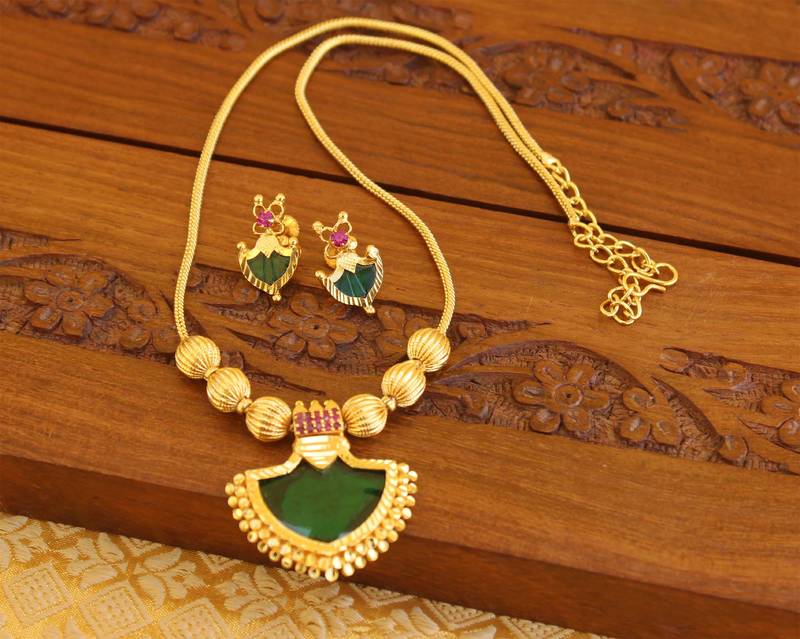 Gold Platted Palakka Necklace Set