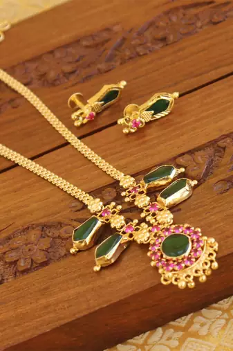 Gold Platted Palakka Necklace Set