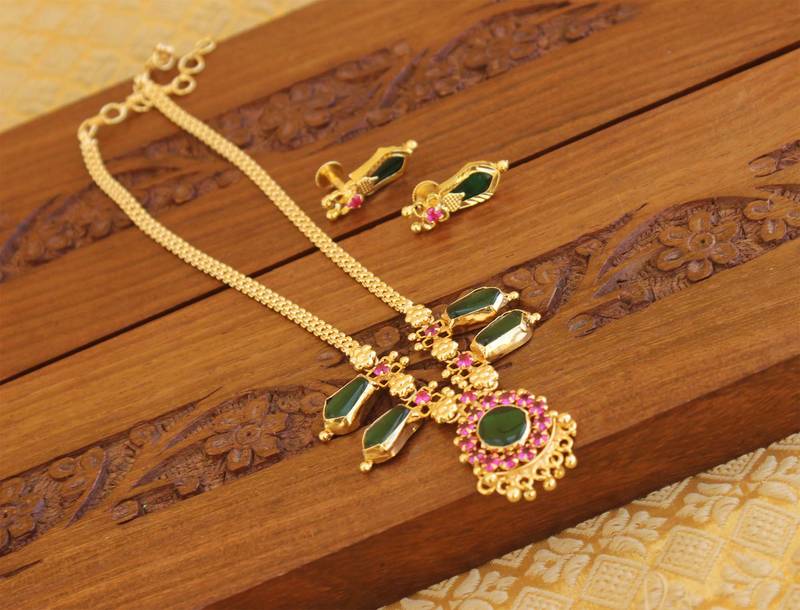 Gold Platted Palakka Necklace Set