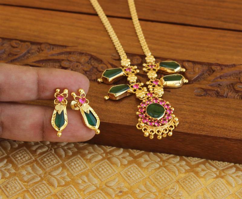 Gold Platted Palakka Necklace Set