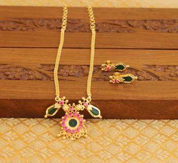 Gold Platted Palakka Necklace Set 1