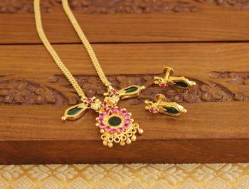 Gold Platted Palakka Necklace Set 2