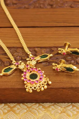 Gold Platted Palakka Necklace Set