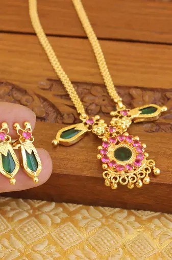Gold Platted Palakka Necklace Set