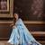 Elora pure silk floral designed handloom saree with silver zari border (sky blue)