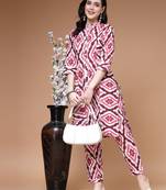 blue solid cotton lace work co-ord set