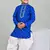 Blue cotton blend boys kurta pyjama