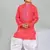 Pink cotton blend boys kurta pyjama