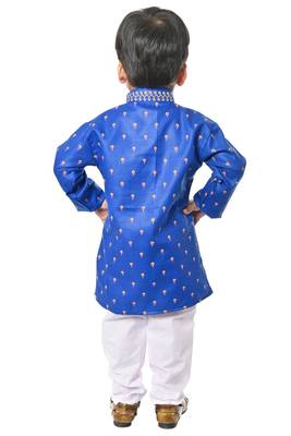 Blue cotton boys kurta pyjama 2