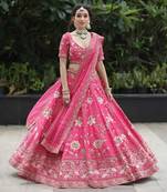Pink Blooming Lotus Garden Lehenga Set