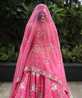 Pink Blooming Lotus Garden Lehenga Set 4