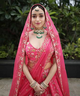 Pink Blooming Lotus Garden Lehenga Set 6