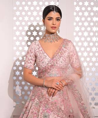 Ivory Periwinkle Garden Lehenga Set 4