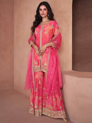 Pink Bridal Sharara Set for Women 1
