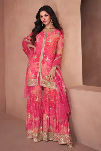 Pink Bridal Sharara Set for Women