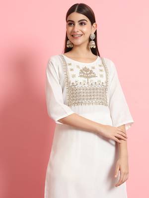   women kurta and trousers pant set silk blend 3