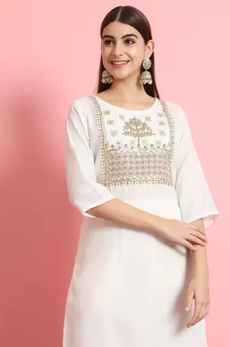   women kurta and trousers pant set silk blend