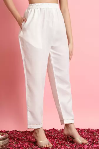   women kurta and trousers pant set silk blend