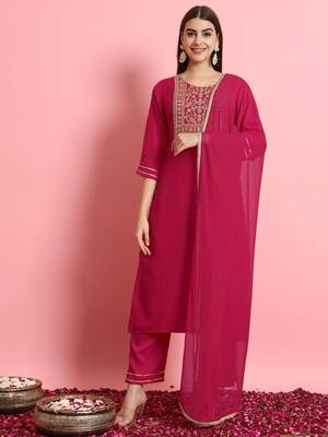   women kurta and trousers pant set silk blend 1