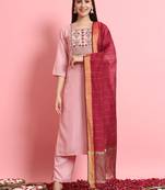 women kurta and trousers pant set silk blend