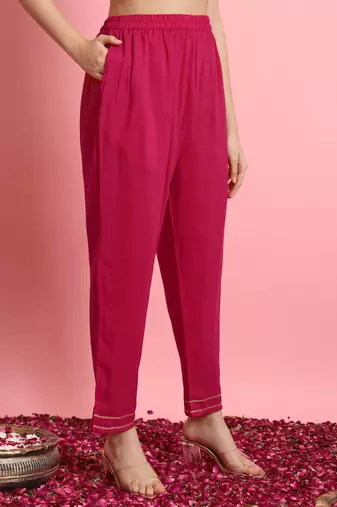   women kurta and trousers pant set silk blend