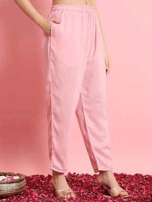   women kurta and trousers pant set silk blend 4