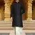 Men's wear black art silk dhoti kurta
