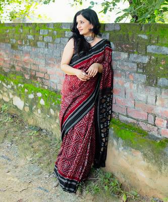 Multicolor Double Ikat Handloom Saree Set 1