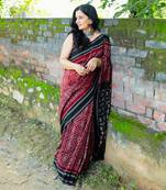 Multicolor Double Ikat Handloom Saree Set