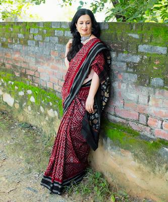 Multicolor Double Ikat Handloom Saree Set 5