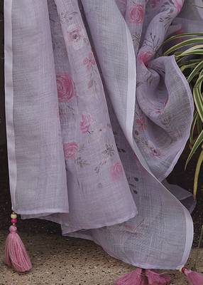 Gruhnaree lavender yoke design a-line kurta with trousers 4