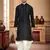 Men's wear black art silk dhoti kurta