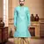 Men's wear light blue  art silk dhoti kurta