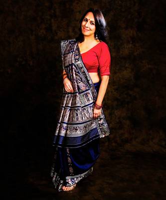 Royal Blue Baluchari  Saree Set 3