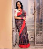 Multicolor Double Ikat Handloom Saree Set