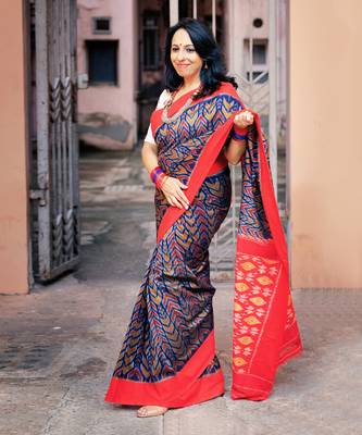 Multicolor Double Ikat Handloom Saree Set 3