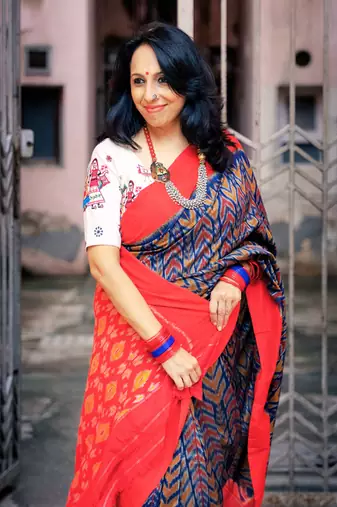 Multicolor Double Ikat Handloom Saree Set